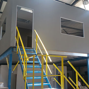 Turnkey Solution for Mezzanine Floor and office on top.